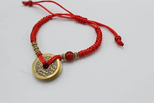 Luckygifts Feng Shui 5 CRVENA Crvena narukvica za crvene narukvice, privlače bogatstvo i sreću, bronza