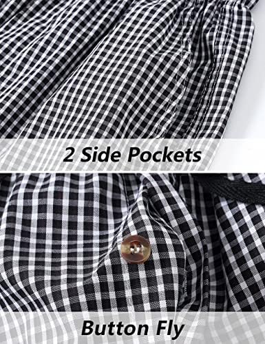 MoFiz muške 3-Pak tkane pidžame pamučne karirane sleep Lounge šorc sa dugmetom Fly