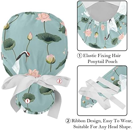 2 PCS medicinska sestra piling kape žene duga kosa, smiješna stanja za spavanje, podesiva kapa sa gumbom i