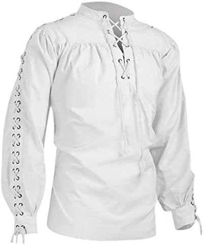 Gusarska majica Muške renesansne kvalitete zavoj bluza rukave rukave Gothic Muškarci Visoka dugačka