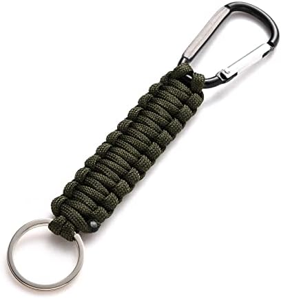 Tisuit 5pcs Paracord Keychain Clip Carabiner pletenice za ključeve na otvorenom kampiranjem planinarski ruksak