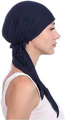 Dugi repni turban kape za žene Lagane rastezanje Slouchy muslimanske kape za prekrivanje zamotavanje bandana