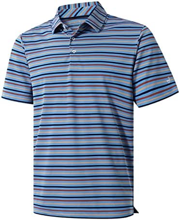 Muška golf košulja vlage Wicking suhe fit performanse sportski kratki rukav prugasti golf polo majice za muškarce