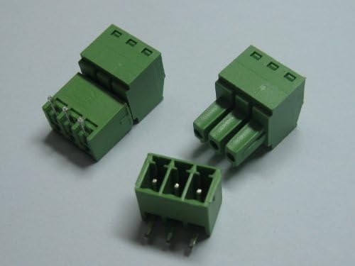 10 kom korak 3.5 mm Ugao 3way/pin vijčani Terminal blok konektor w / ugao Pin zelena boja priključni