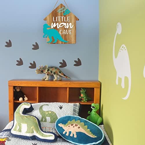 Dekor spavaće sobe dinosaurusa zidni dekor dinosaurusa za dečake soba mali čovek pećinski znak drveni