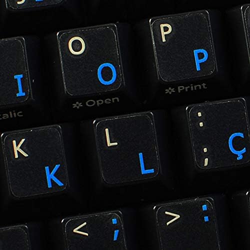 4keyboard portugalske brazilske naljepnice za tastaturu sa plavim slovima na prozirnoj pozadini