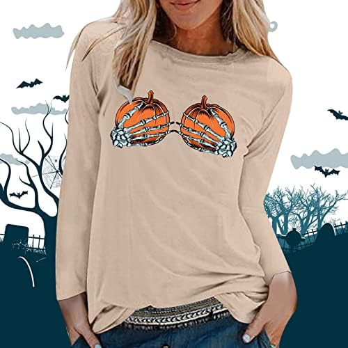 Žene Modni Casual Halloween Print Okrugli Vrat Dugi Rukav Košulja Plus Veličina Majice Dugi Rukav Casual