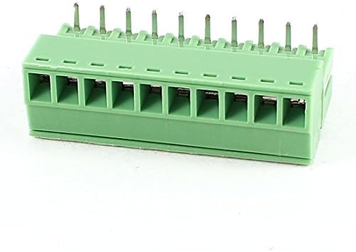 Aexit Green 10pin Audio & Video Oprema 3.5 mm Razmak PCB vijak Terminal Block 300V konektori & amp; adapteri 8A AWG22-16