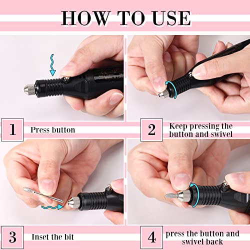 Električni komplet za bušilicu za nokte prenosiva mašina za turpije za nokte manikir sa rotacionim alatom za nokte sa USB kablom, božićni poklon za žene