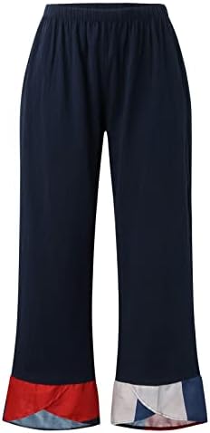 Ljetne Ležerne pamučne platnene pantalone za žene labave pantalone širokih nogavica visokog struka duge pantalone sa džepovima udobnim donjim dijelom