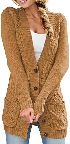 Cardigan džemperi za žene Otvoreni prednji modni gumb dolje cvjetno tiskane Chunky odjeća zimski kaputi sa džepovima