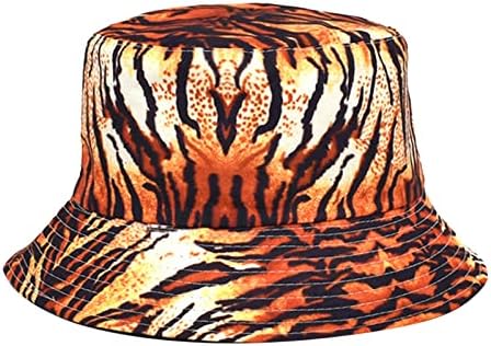 KEUSN ženske kape Tiger Print Ribarski šešir proljeće i ljeto dvostrani vanjski šešir za suncobran Britanski Retro svestrani šešir