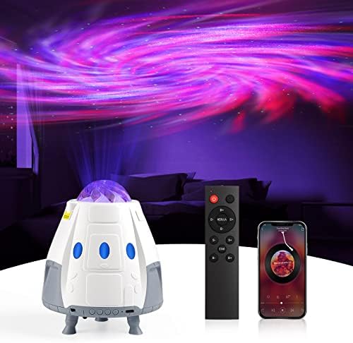 Galaxy light projektor za spavaću sobu, svemirski brod Light projektor sa Swirl Nebula i Bluetooth