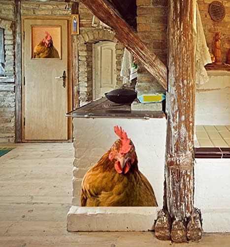 Piletina smeđa kokoš koja vas gleda na zidne naljepnice i zidne naljepnice ukras ukras ureza, slatki