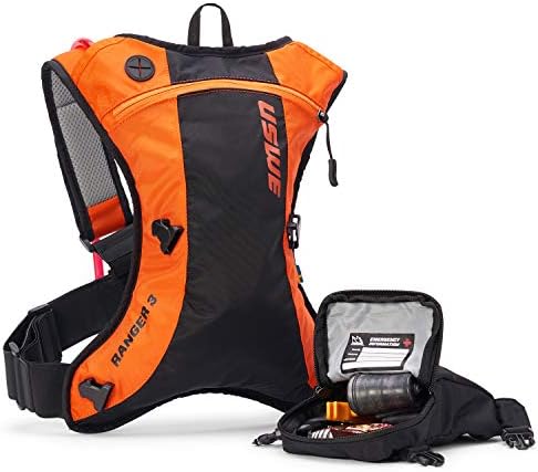 USWE Ranger 3L, hidratantni paket sa 2.0 L/ 70 Oz vodenom bešikom, ruksak za Enduro i terenski motocikl, Bounce Free, narandžasto Crna