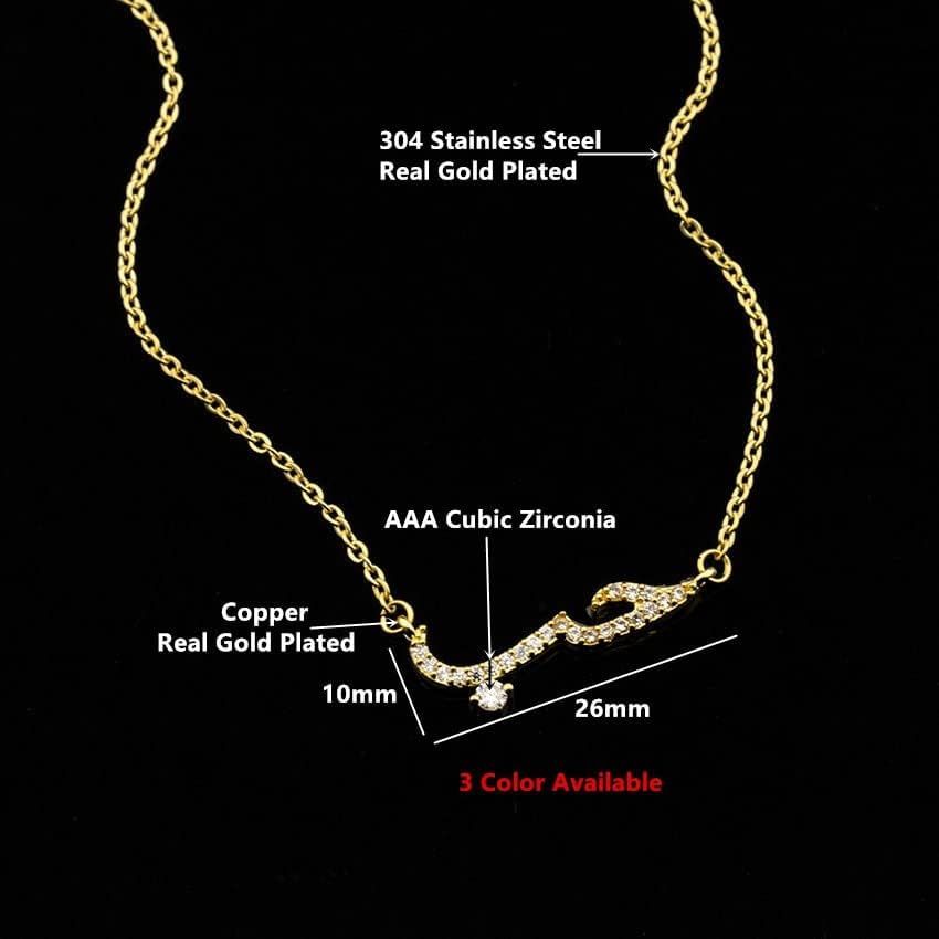 T3Store arapski Love privjesak za žene CZ cirkonij delikatan bakra nakit svadbeni vjenčanje Collier Femme - zlato-boja-13111