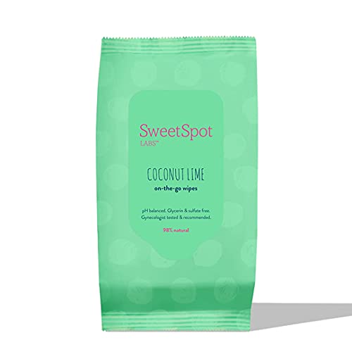 Sweetspot Labs Coconut Lime ženske maramice | Brisači za čišćenje pH | Formulirano sa vješticom Hazel i Aloe Vera za intimnu kožu | Sulfat, paraben i esencijalno ulje besplatno | Odobren ginekolog, 30 brojeva