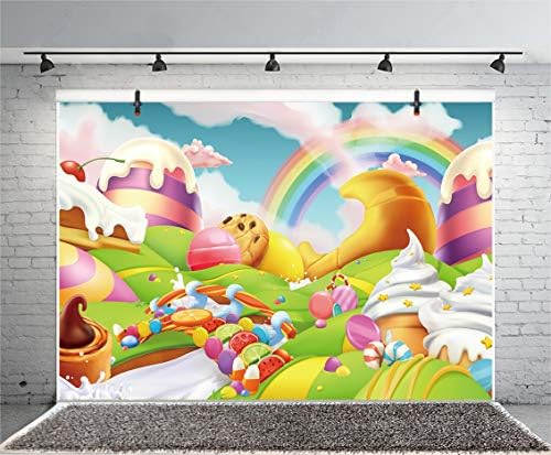 Yeele 20x10ft Fantasy Candy Land pozadina za fotografiju crtani film Rainbow Ice Cream Desert