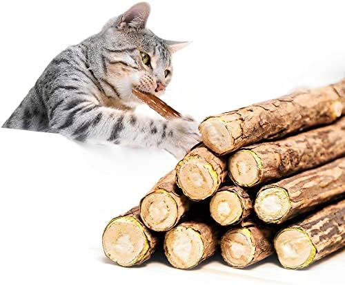 Rocendlor CAT Chew Stick, Silvervine palice za mačke, Catnip igračke, srebrna vinova loza, matatabi, čišćenje zuba Molarna igračka, zubani interaktivni štapići, zubni štapići za mačkice mače [30pcs / pack]