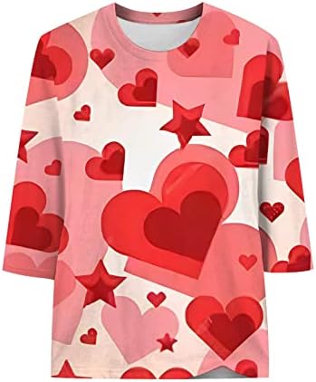 Jjhaevdy Valentines Dnevne majice Žene Sretna majica za Valentinovo Grafički pulover Pulover