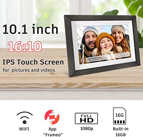 Frameo 32GB memorije 10.1 inčni pametni digitalni okvir za slike WiFi IPS HD 1080p elektronski digitalni okvir