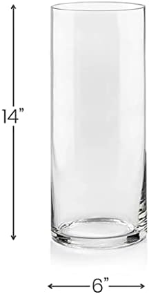 1 Stakleni cilindrični vaze 16 inča visok za 6 inčni široki 6 inčni - višestruki: svijećnica, plutajući držači za svijeće ili cvjetna vaza - savršena kao vjenčanica