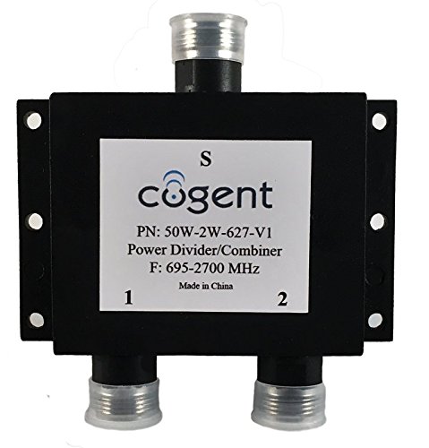 Cogent-ov 2-smjerni razdjelnik snage sa N Tip ženski 50 Ohm konektori koji podržavaju 695-2700 MHz