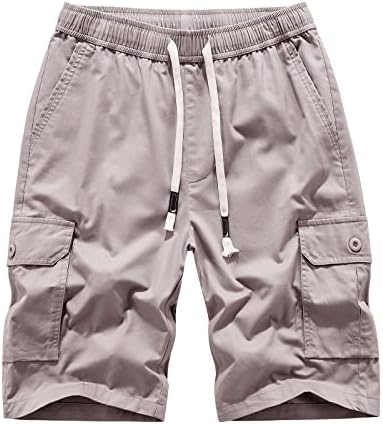 4Zhuzi muški kratke hlače Multi džepovi Casual Pamuk Hratke Workout Pokretanje kratkih laganih kratkih hlača s elastičnim strukom