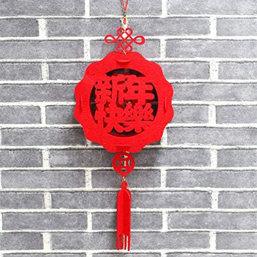 Amosfun ukrasi crveni kineski novogodišnji proljetni festival crvene tkanine viseći fenjer Privjesak slavi