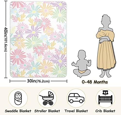 Swaddle pokriva za cvijeće kamilica cvjeta pamučna pokrivač za dojenčad, primanje pokrivača,