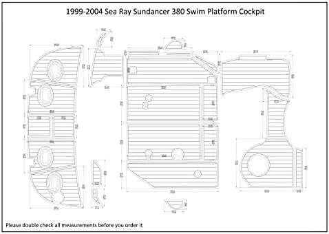 Brod EVA pod od umjetne tikovine kompatibilan sa kokpitom platforme za plivanje 1999-2004 Sea Ray Sundancer 380