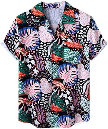 Muške Havajske Košulje Casual Štampani Kratki Rukav Tropski Ljetni Top Aloha Cvjetni Button Down Beach Shirts Labave Bluze