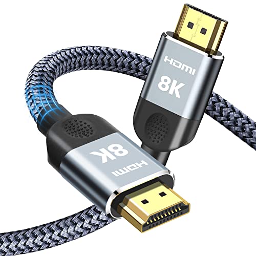 8K HDMI kabl 2.1 33FT/10m 48GBPS, Pizucb ultra high Speed HDMI pleteni kabl 4K@120Hz/144Hz 8K@60Hz HDCP 2.2&2.3, Dynamic HDR, eARC, DTS:X, RTX 3090, Dolby kompatibilan sa Roku TV / HDTV / PS4 / PS5 / Blu-ray