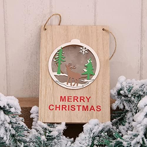 Beacaden Božićno dobrodošao znak Drvena vrata za božićne ukrase Viseća za božićnu drvenu vratima