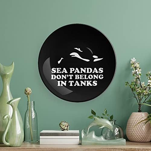 Morska panda kitova kitoramična dekorativna ploča sa šarkom Custom Bone Kina Početna ploča za kućnu dnevnu