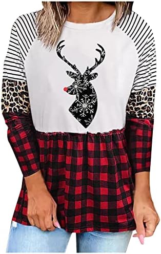 ayaso ženski Casual predimenzionirani puloveri Party Streetwears Božićni štampani Tee jesen Tee rastezljivi