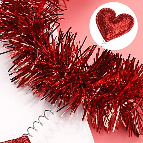 KOLONAMS Valentinovo srce Headbands crveno srce Head Bopper šljokice Glitter Ressel Headpiece Heart Cupid trake