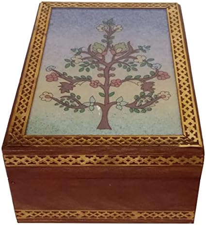 Purpledip Drvena dragulja Slikanje kutije Govori: Kolekcionarni suvenirni poklon, 4 * 6 inča