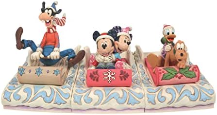 Enesco Disney Tradicije Jim Shore Mickey i Minnie Mouse Sledding Sweethearts Figurine, 4,5 inča, višebojni