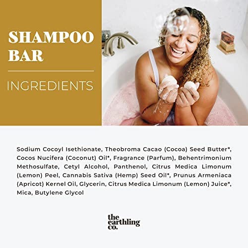 The Earthling Co. Bar šampon za kosu - biljni bazirani bazini i šampon barovi za kosu svih vrsta - Cool Breeze Miris - bez parabena, sulfata, silikona i plastične ambalaže