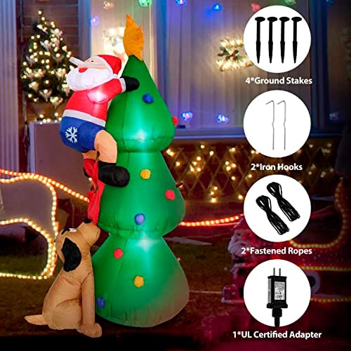 SHDEJTG Božić Gumenjaci ukras, 6ft zeleno božićno drvce na otvorenom Gumenjaci Božić sa Claus & amp ;pas