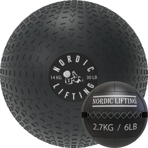 Nordic Lifting Slam Ball 30 LB paket sa zidnom loptom 6 lb