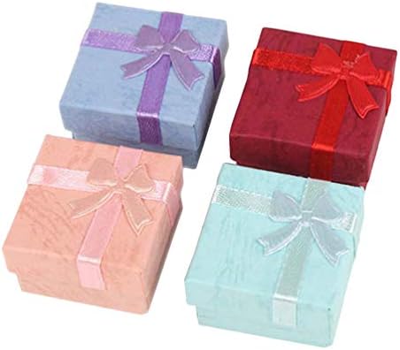 Besplatna narukvica poklon kutija 24pack poklon kutije Bow-knot ogrlica kutija prsten kutija kutija za odlaganje nakit kutija za pakovanje za dame žene djevojke Božić vjenčanje rođendan, razne boje nakit poklon kutije