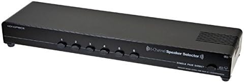 MONOPRICE 6-kanalni selektor zvučnika - crni sa zaštitom od impedancije, do 140W po Ch. Savršeno za audio kućnog bioskopa