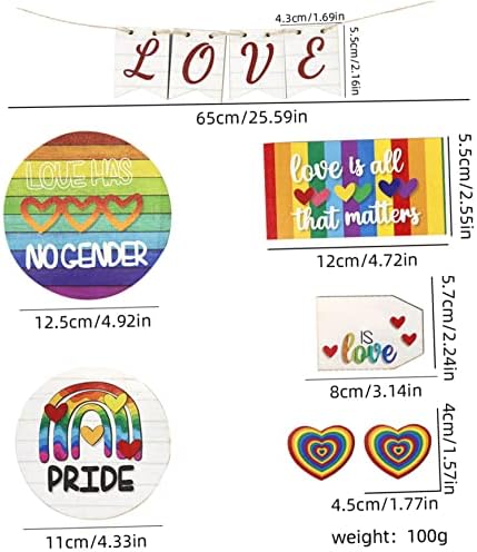Relied dekor ladice, u ukrasnim ladicima Rainbow Tired Lay Decor Redong Day Tabela Drveni znakovni znakovni tablici centri za kućne zabave | Dekorativne ladice