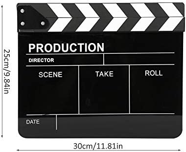 Oumij1 Clapperboard alat za fotografiju, 30x25cm akrilni direktor ploče, profesionalni alat za snimanje filma Action Clap Photography
