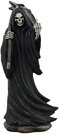 Ebros Noćni čuvar Grim žetelica sa koljkom koja se prelijeva od srednjih prsta statua 8.25 visoka
