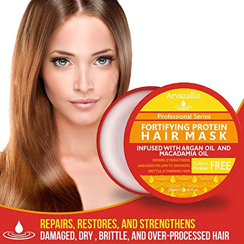 Arvazallia Heat Protectant , proteinska maska za kosu i Premium Arganovo ulje Hair Treatment Bundle - vrhunski tretmani za njegu kose za zaštitu, sprječavanje i popravljanje oštećenja od topline