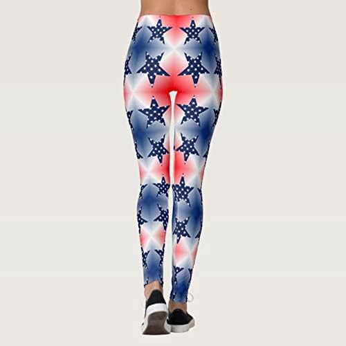Američki zastavačke gamaše ženske gumenu kontrolu patriotske američke zastave jogger hlače lagane guzice dizanje