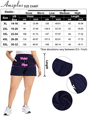 AMZ Plus Women Plus Veličina udobnih znojnih kratkih kratkih kratkih kratkih elastičnih kratkog